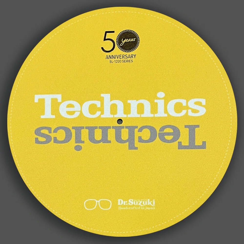 DR. SUZUKI x TECHNICS 50th Anniversary SL-1200M7L LIMITED EDITION SLIPMATS YELLOW (Pair)