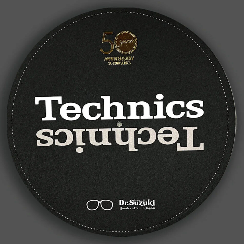 DR. SUZUKI x TECHNICS 50th Anniversary SL-1200M7L LIMITED EDITION SLIPMATS BLACK (Pair)
