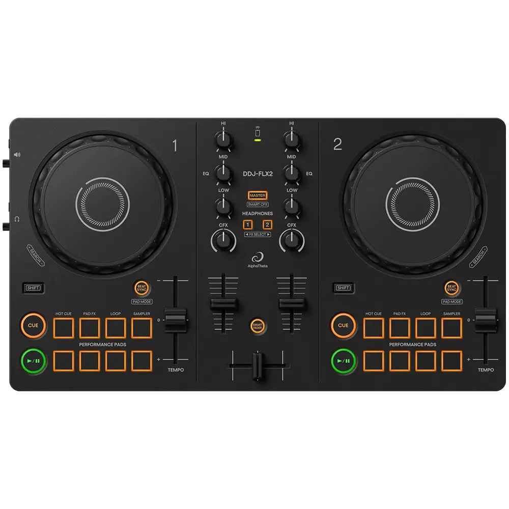 AlphaTheta DDJ-FLX2 Compact Bluetooth DJ Controller | Beginner Pack 2