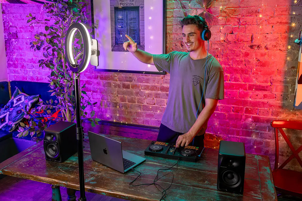 AlphaTheta DDJ-FLX2 Compact 2-Channel Beginner DJ Controller (Optional Shell Case)