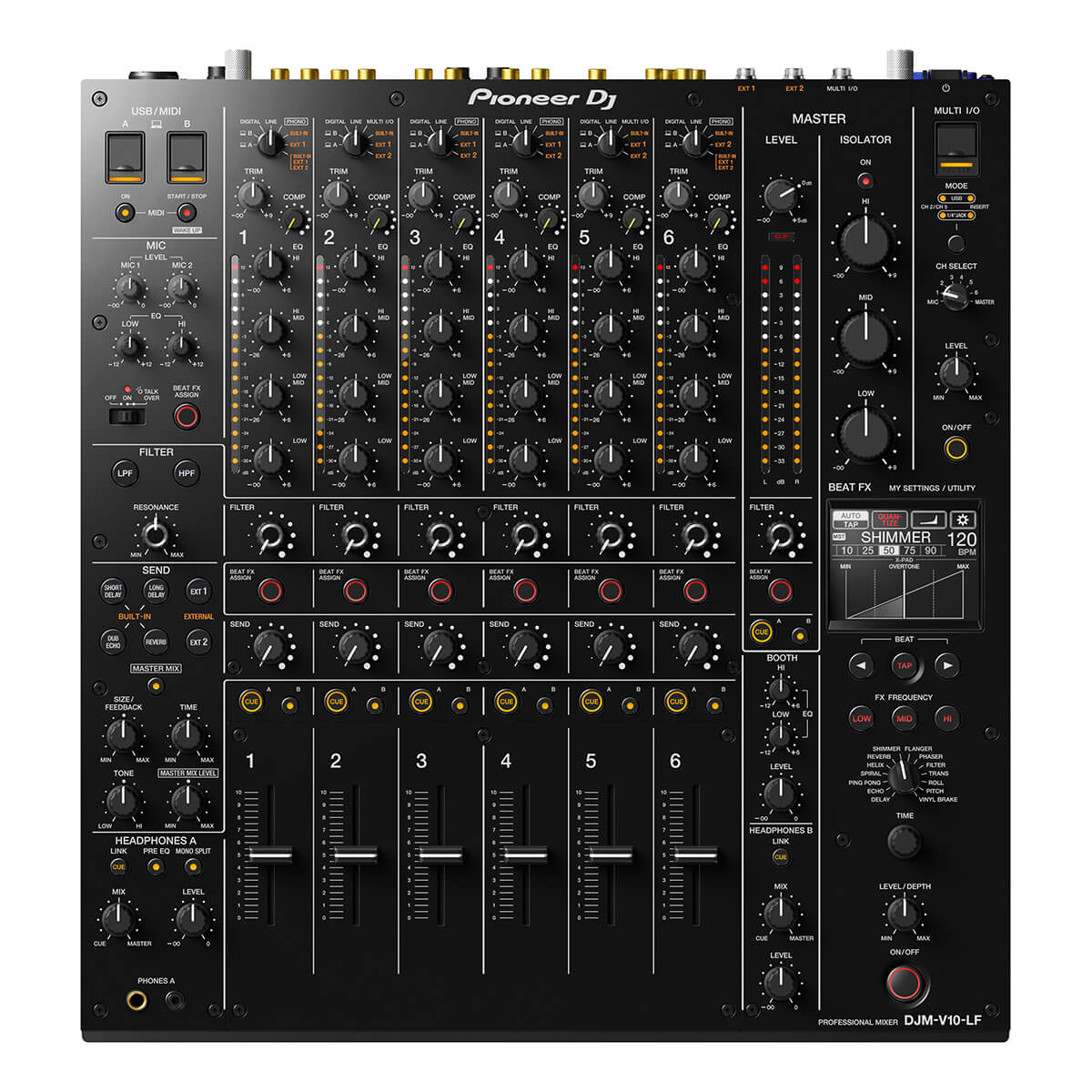 Pioneer DJM-V10LF 6-Channel Professional DJ Mixer w/ Long Throw Faders