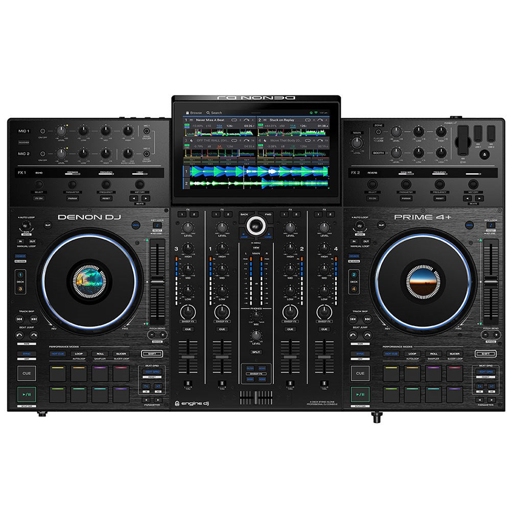 Denon PRIME 4+ Standalone 4-Deck DJ System w/ WiFi, Streaming, 10" Touchscreen