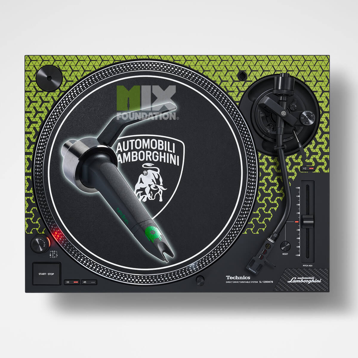 Technics SL-1200M7B - Lamborghini Edition - Direct-Drive Turntable - Green w/Ortofon Concorde Mix Cartridge
