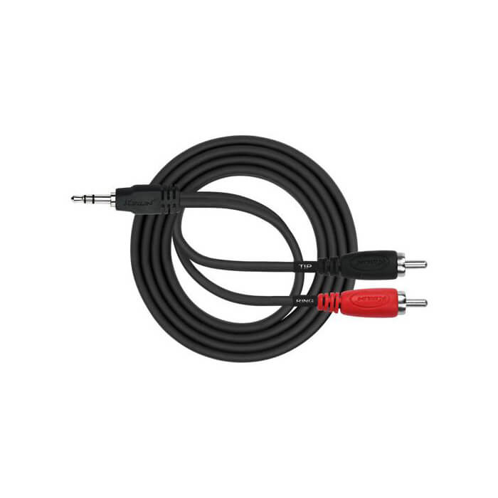 Kirlin Entry YE-364L Split Patch Cable - 3.5MM TRS - 2x RCA (1M)