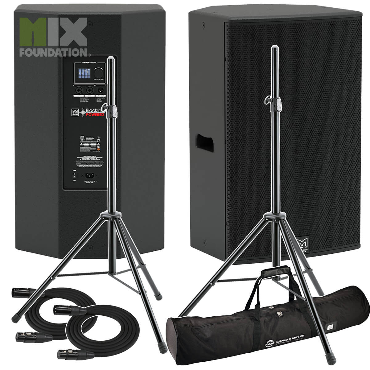 Martin Audio BLACKLINE XP15 Compact Powered 15" Speakers & Stands Package System