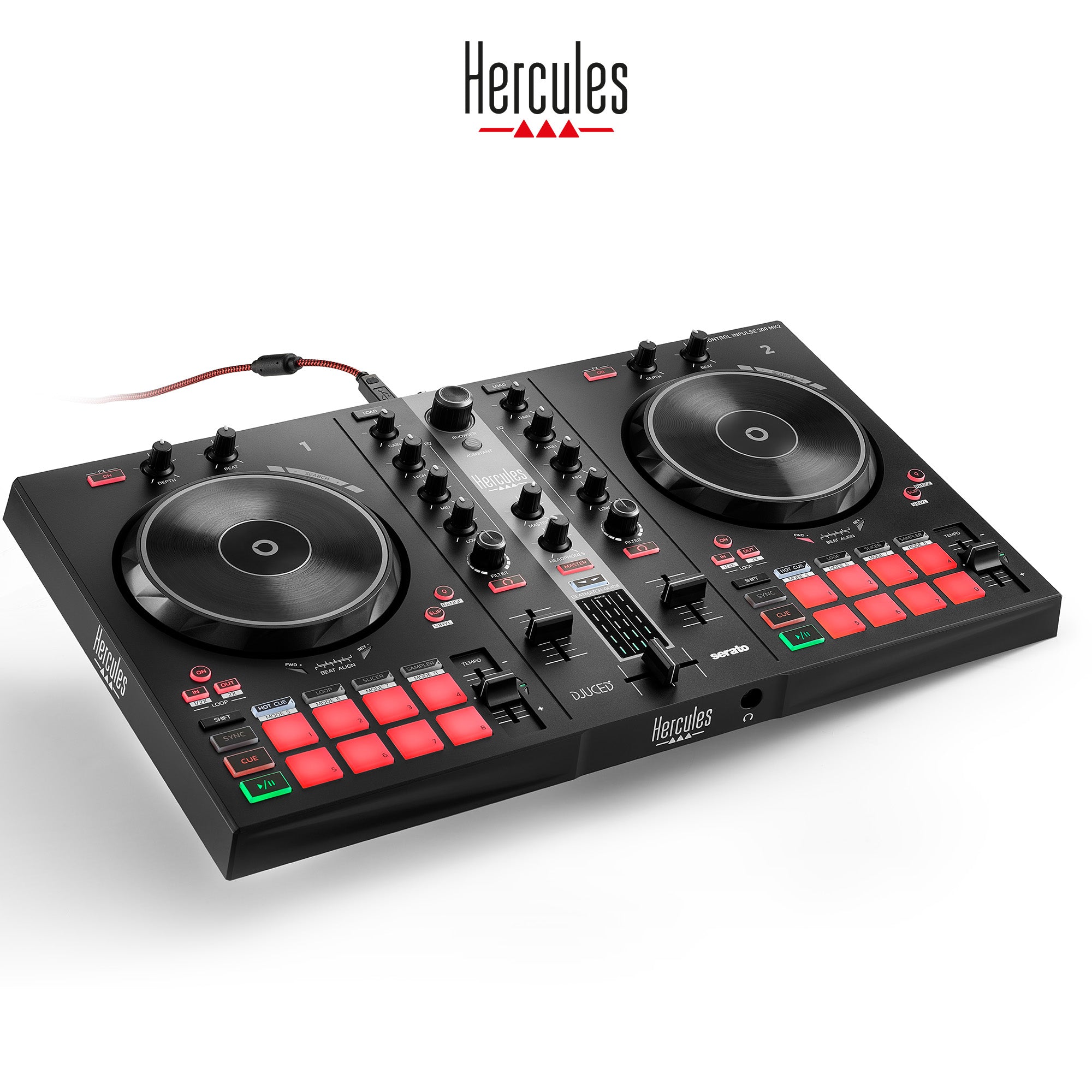 Hercules DJ Control INPULSE 300 MK2 | 2-Channel DJ Controller for Serato DJ Lite