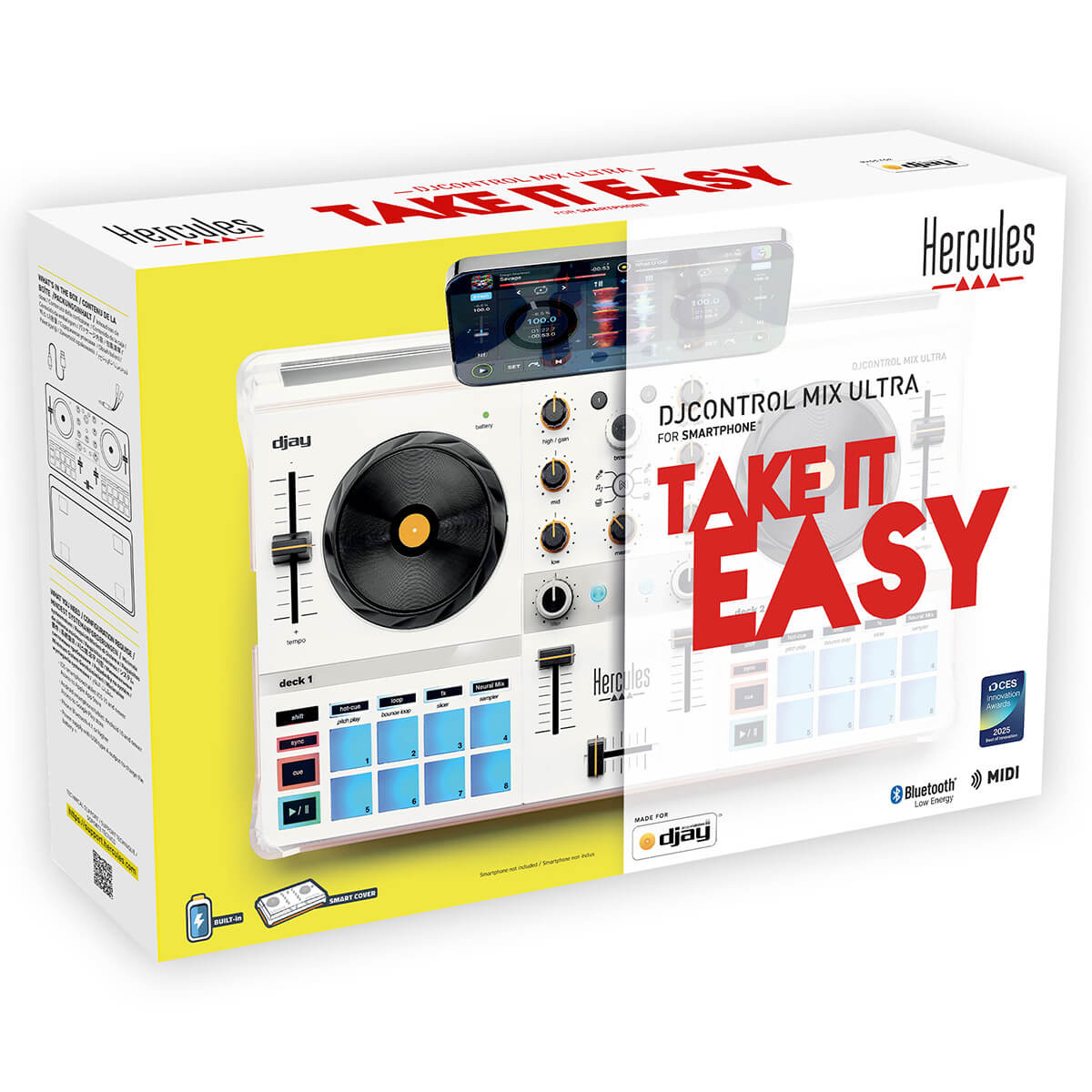 Hercules DJ Control MIX ULTRA | 2-Channel DJ Controller for Smartphone and Tablet