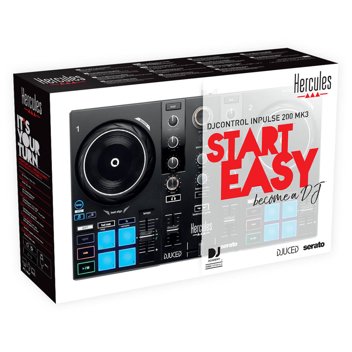 Hercules DJ Control INPULSE 200 MK3 | 2-Channel DJ Controller for Serato DJ Lite