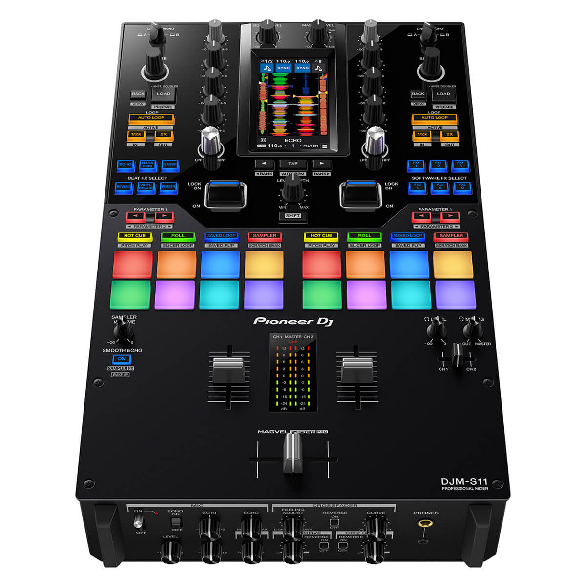 Pioneer DJM-S11 Professional 2-Channel Mixer for Serato DJ Pro & Rekordbox
