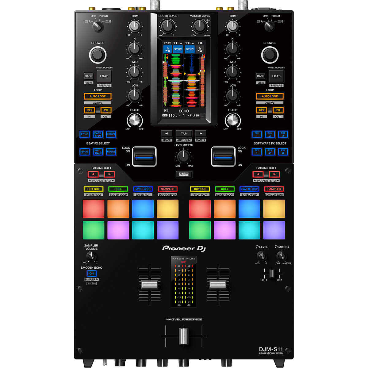 Pioneer DJM-S11 Professional 2-Channel Mixer for Serato DJ Pro & Rekordbox