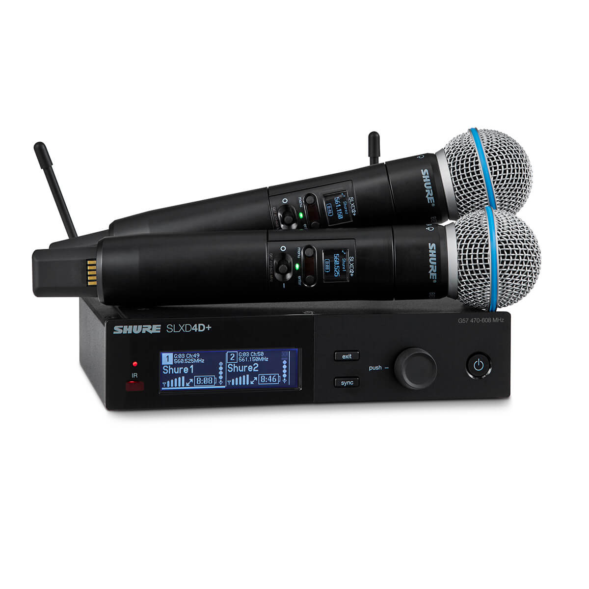 Shure SLXD24D+/BETA58 Dual Digital Wireless Handheld System w/ Beta58A Supercardioid Dynamic Mics | NZ AUTHORISED