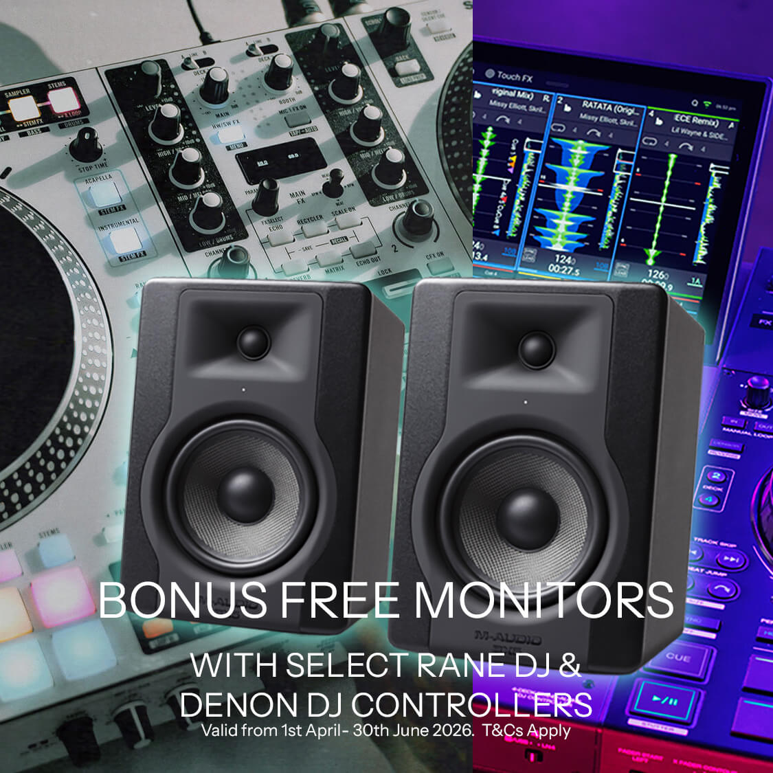 Rane SYSTEM ONE All-in-One Standalone Motorised DJ System w/Touchscreen + FREE M-Audio BX5D3 Monitors