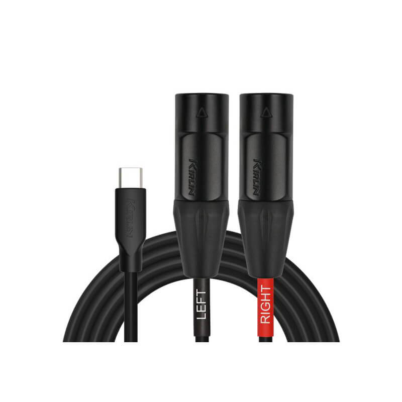 Kirlin UYC-390XE-BK Audio Interface Patch Cable USB-C to 2 x XLR Male