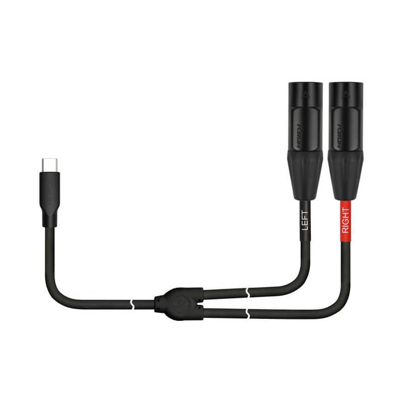 Kirlin UYC-390XE-BK Audio Interface Patch Cable USB-C to 2 x XLR Male