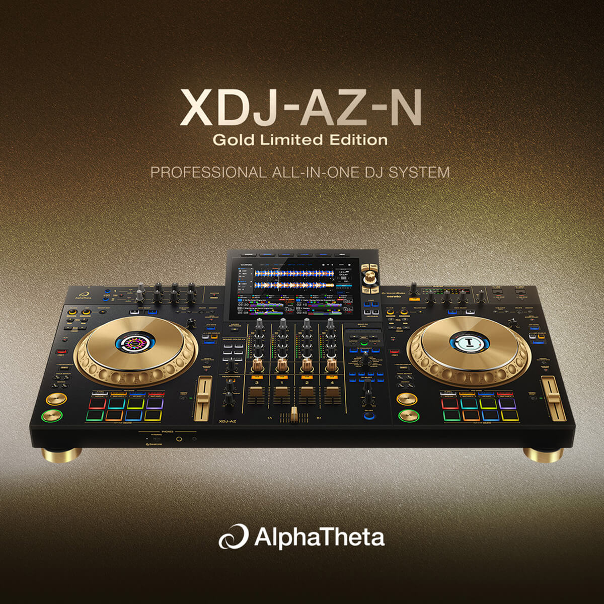 AlphaTheta XDJ-AZ-N Gold Limited Edition Professional 4-Channel All-In-One DJ System w/FREE VM-70 Monitors