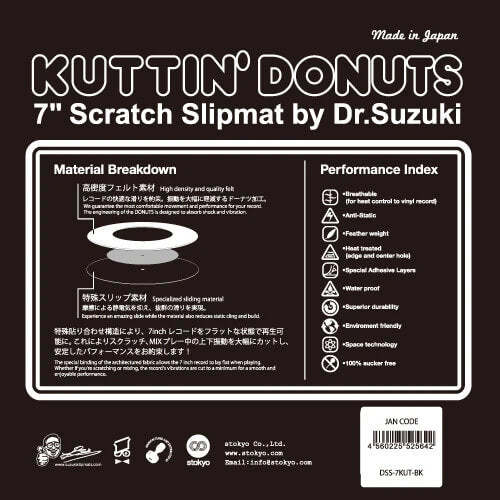 DR. SUZUKI KUTTIN DONUTS 7" Slipmat Black (Single)