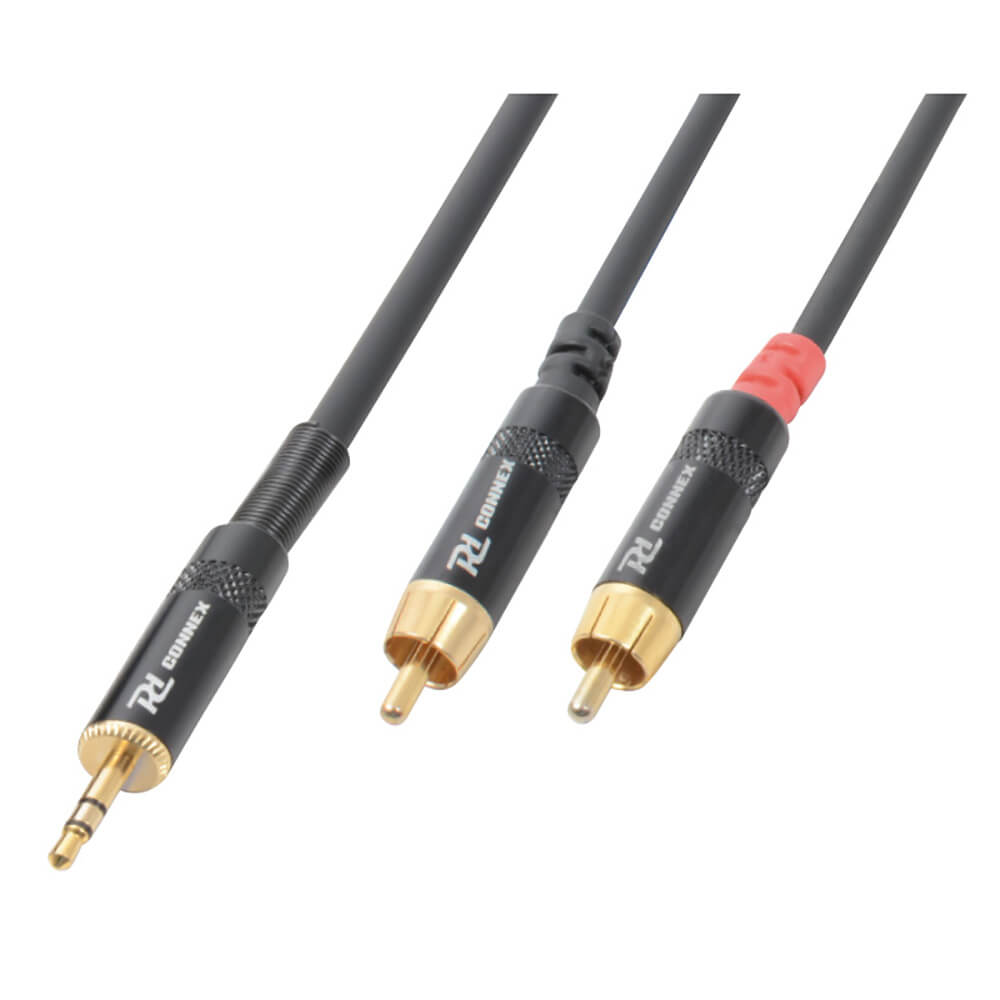 PD Connex 3.5mm Stereo TRS - TWIN RCA Male Split Aux Cable (1.5M)