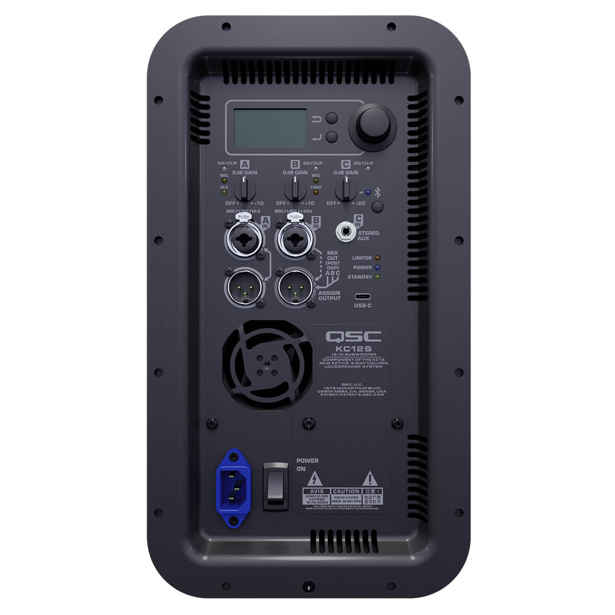 QSC KC12 3KW Active Column Loudspeaker System (Black)