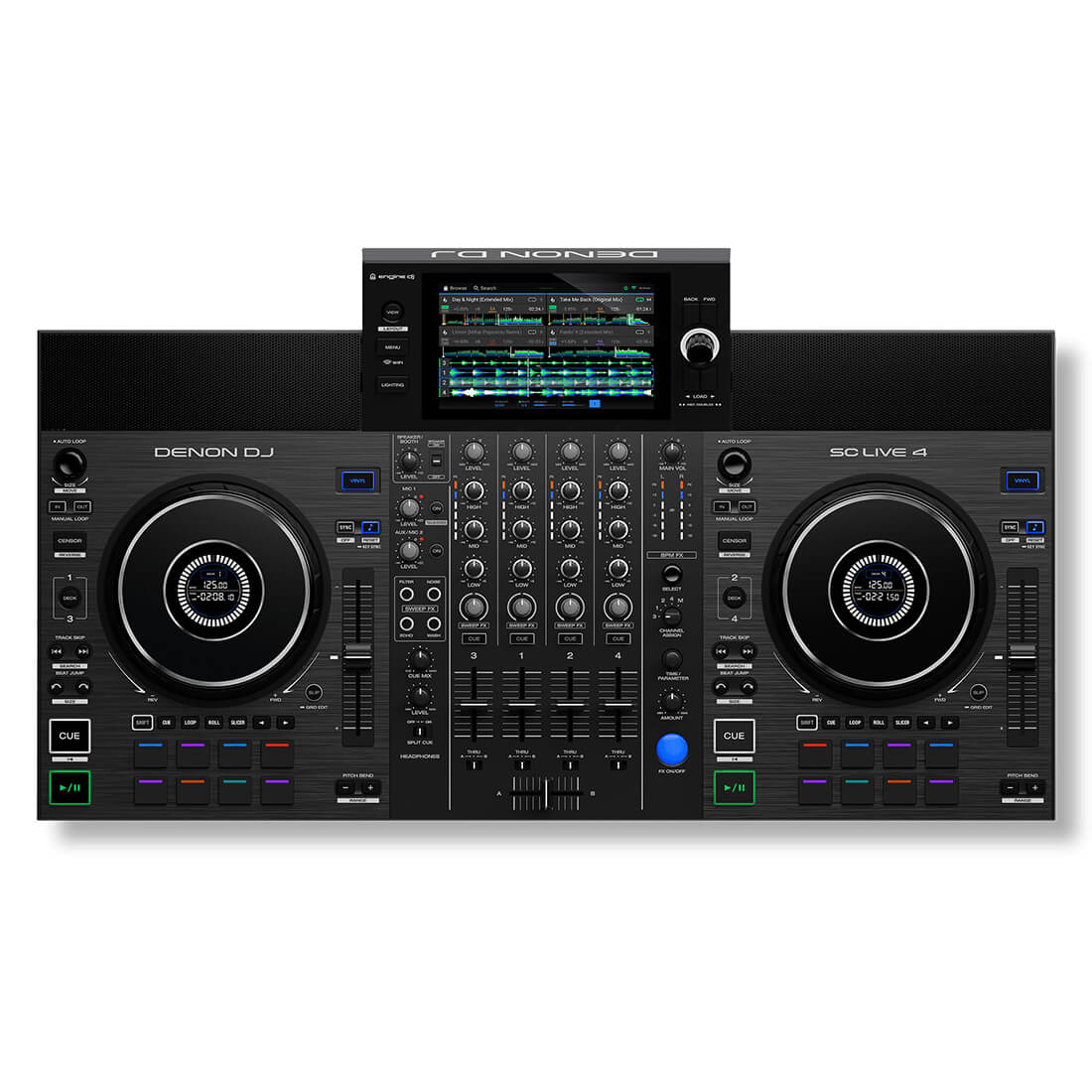 Denon SC LIVE 4 4-Deck Standalone DJ Controller w/ 7" Touchscreen, Speakers & Wi-Fi