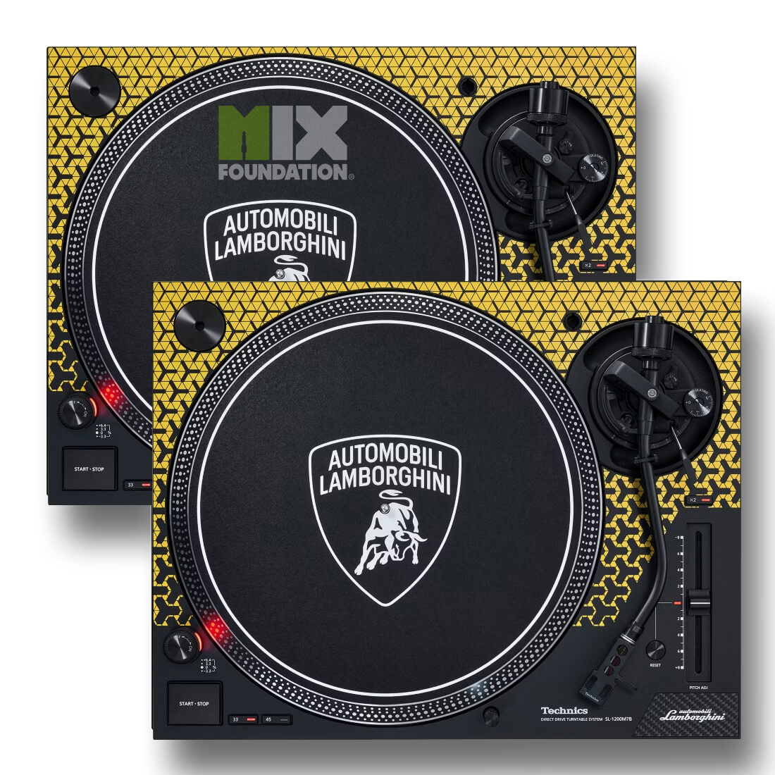 Technics SL-1200M7B - Automobili Lamborghini Edition - Direct-Drive Turntable - Yellow (PAIR)