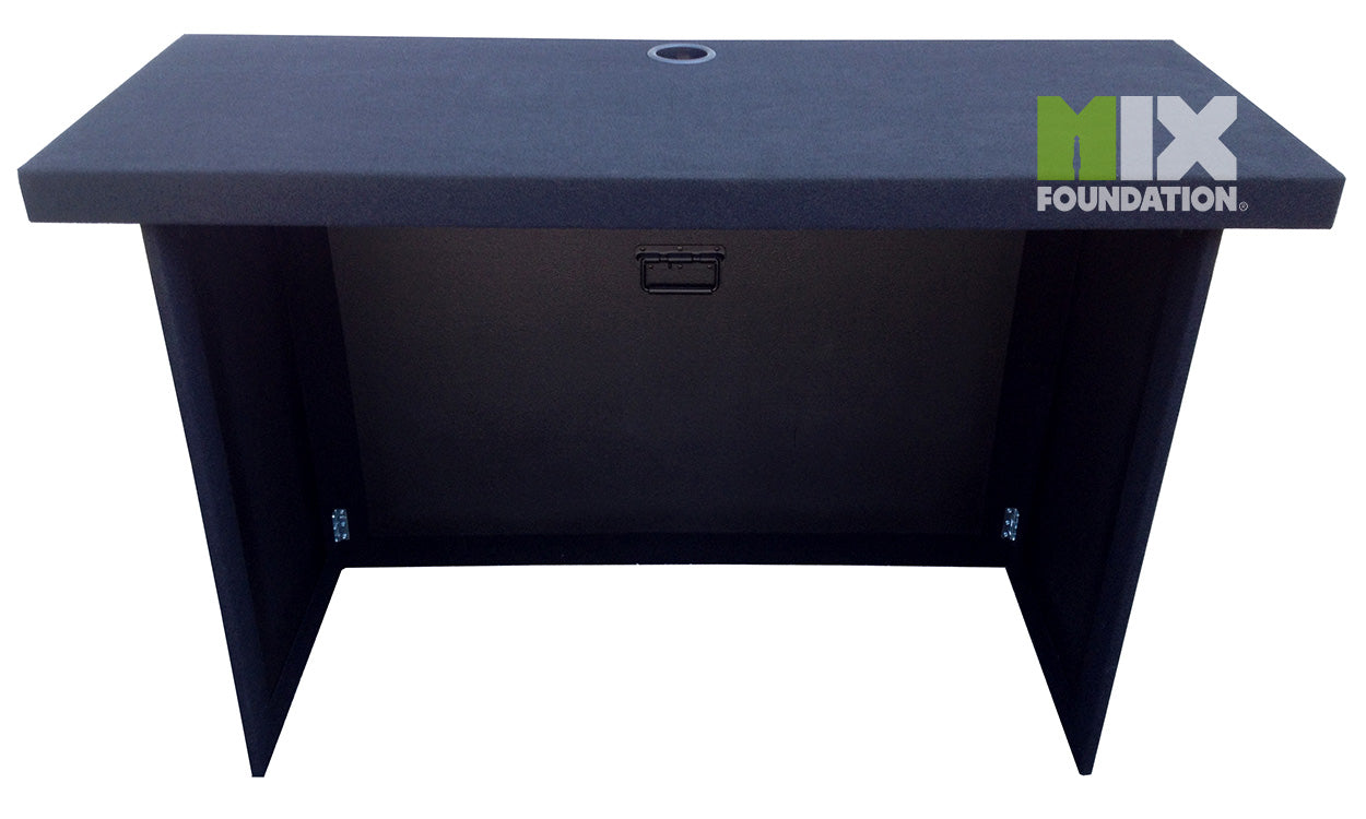 Portable Fold-Up DJ TABLE | Carpet Covered with Handles and Cable Port PRE-ORDER