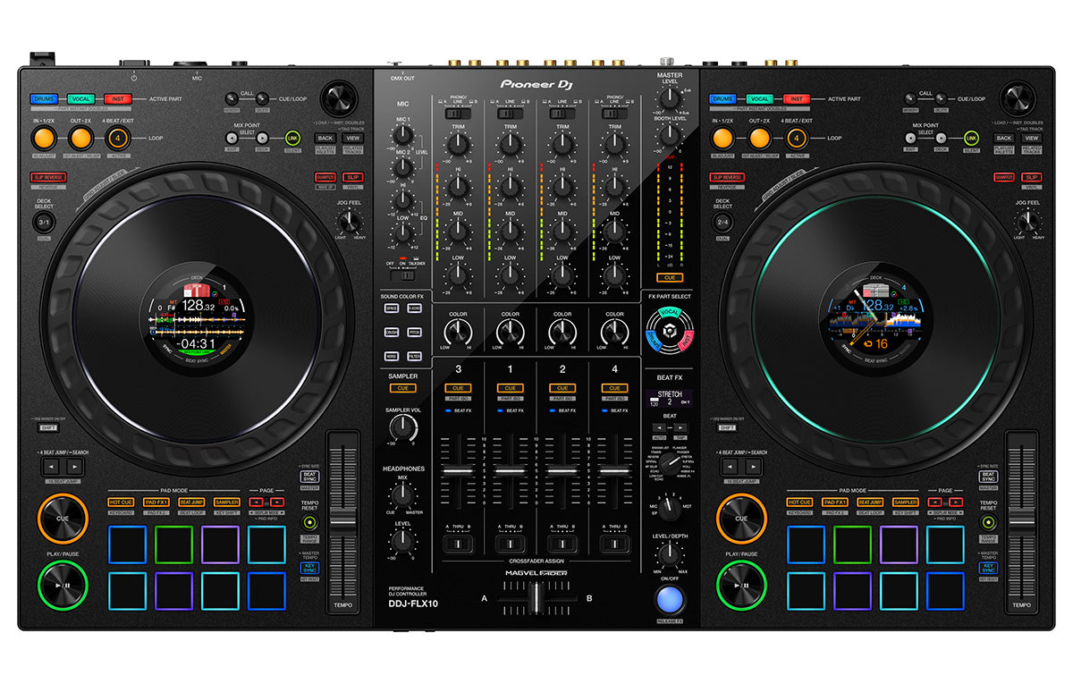 Pioneer DDJ-FLX10 4-Channel Performance DJ Controller for Rekordbox and Serato DJ Pro