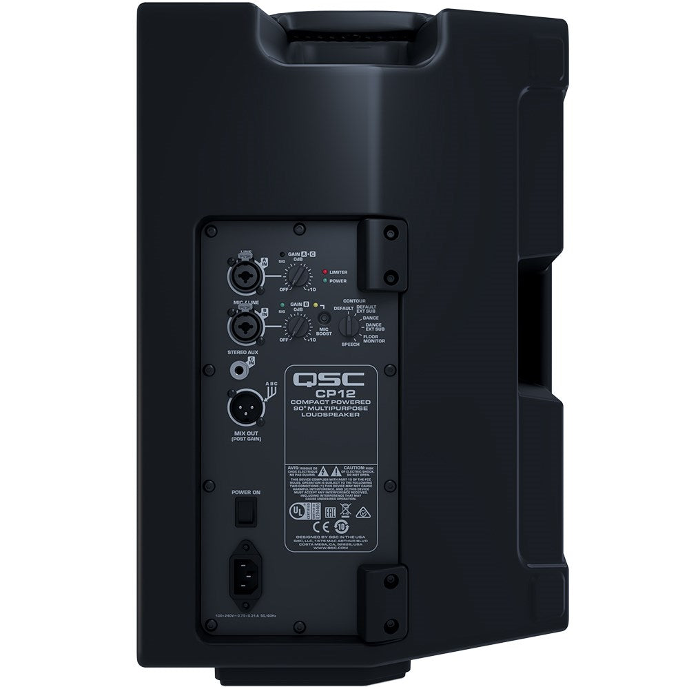 QSC CP12 + KS112 | 4KW Powered 12" Speakers with Powered 12" Sub & Stands Package System 2