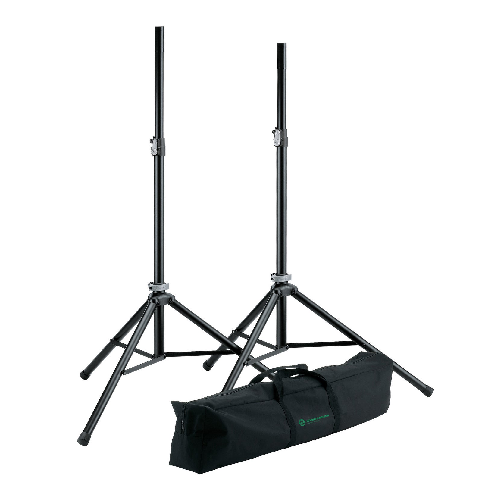 K&M 21449 SPEAKER STANDS (PAIR) Black Aluminium with Bag | Made in Germany w/ 5 Year Warranty LTD STOCK
