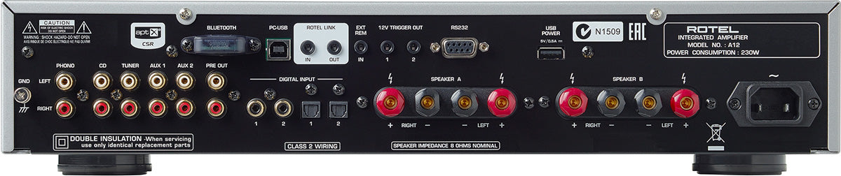 Rotel A12MKII Stereo Integrated Amplifier (Silver, Black)