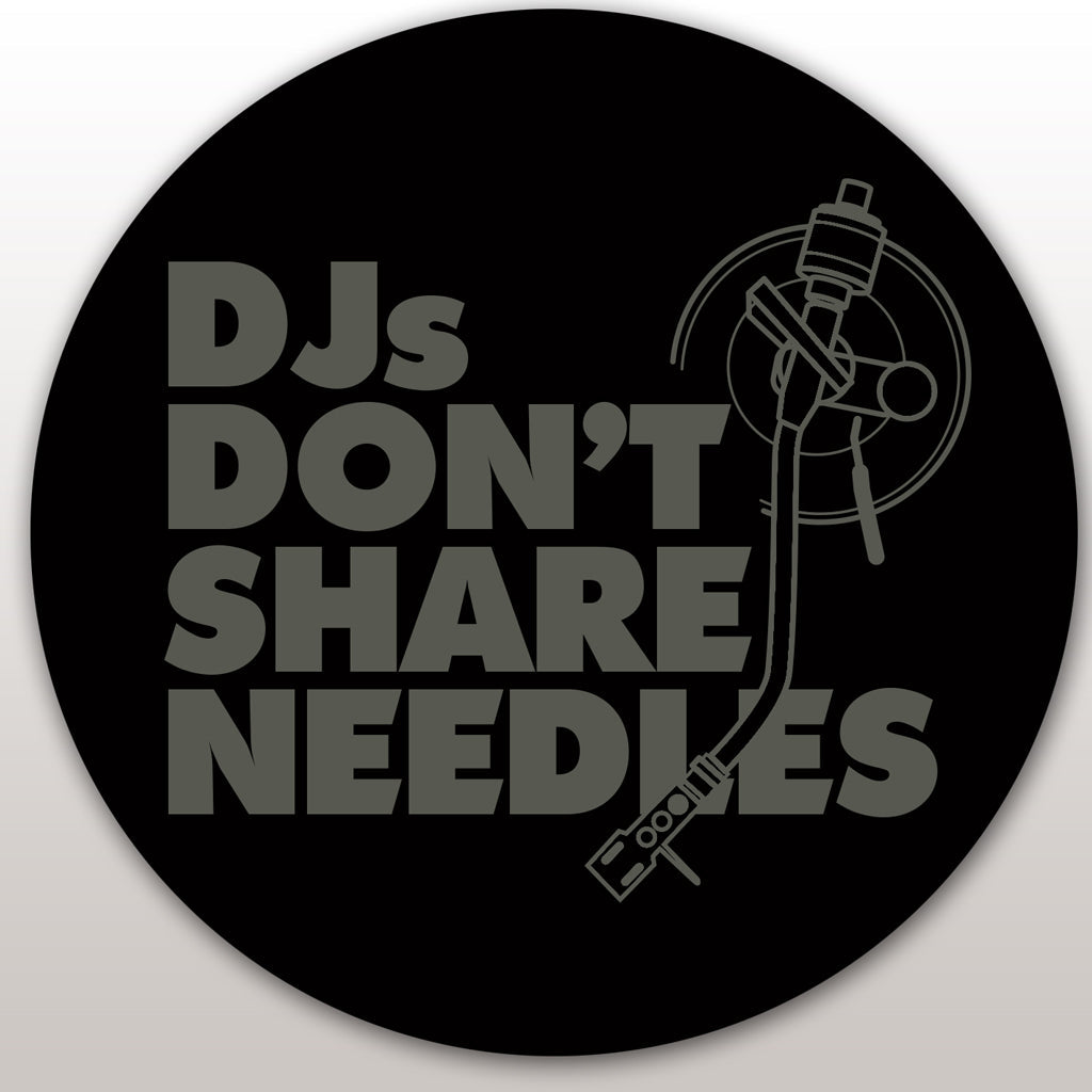 DMC DJs Don't Share Needles Slipmats (Pair) - Black/GreyPrint