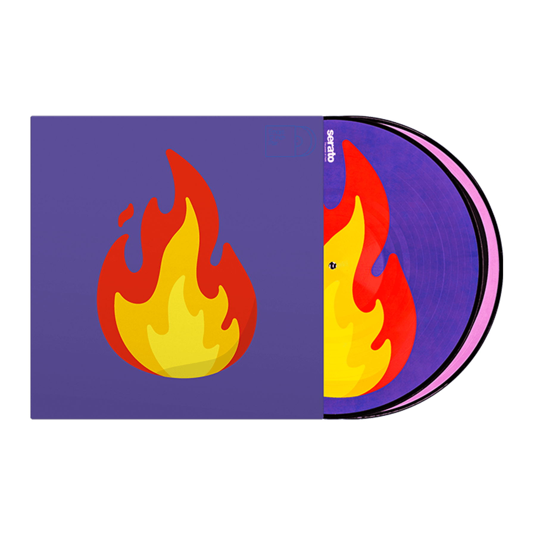 Serato EMOJI Series 12" Control Vinyl #2 Flame/Record (Pair)