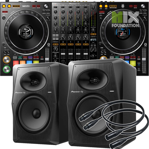 Pioneer DDJ-1000SRT 4-Channel Controller for Serato DJ Pro X VM-70/VM-80 Monitors Package w/ FREE DJ Headphones