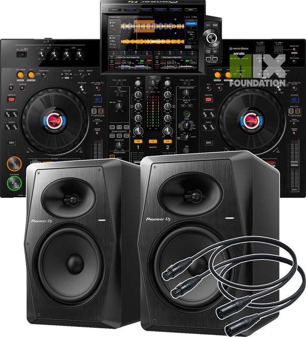 Pioneer XDJ-RX3 All-In-One DJ System for Rekordbox & Serato DJ X VM-70/VM-80 Monitors Package w/ FREE DJ Headphones