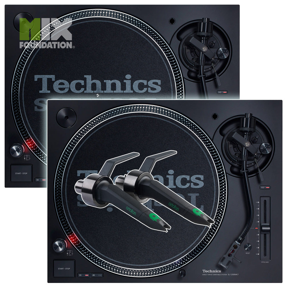 Technics SL-1210MK7 Direct Drive DJ Turntable (PAIR) w/ Ortofon Concorde MIX Cartridges Package PRE-ORDER