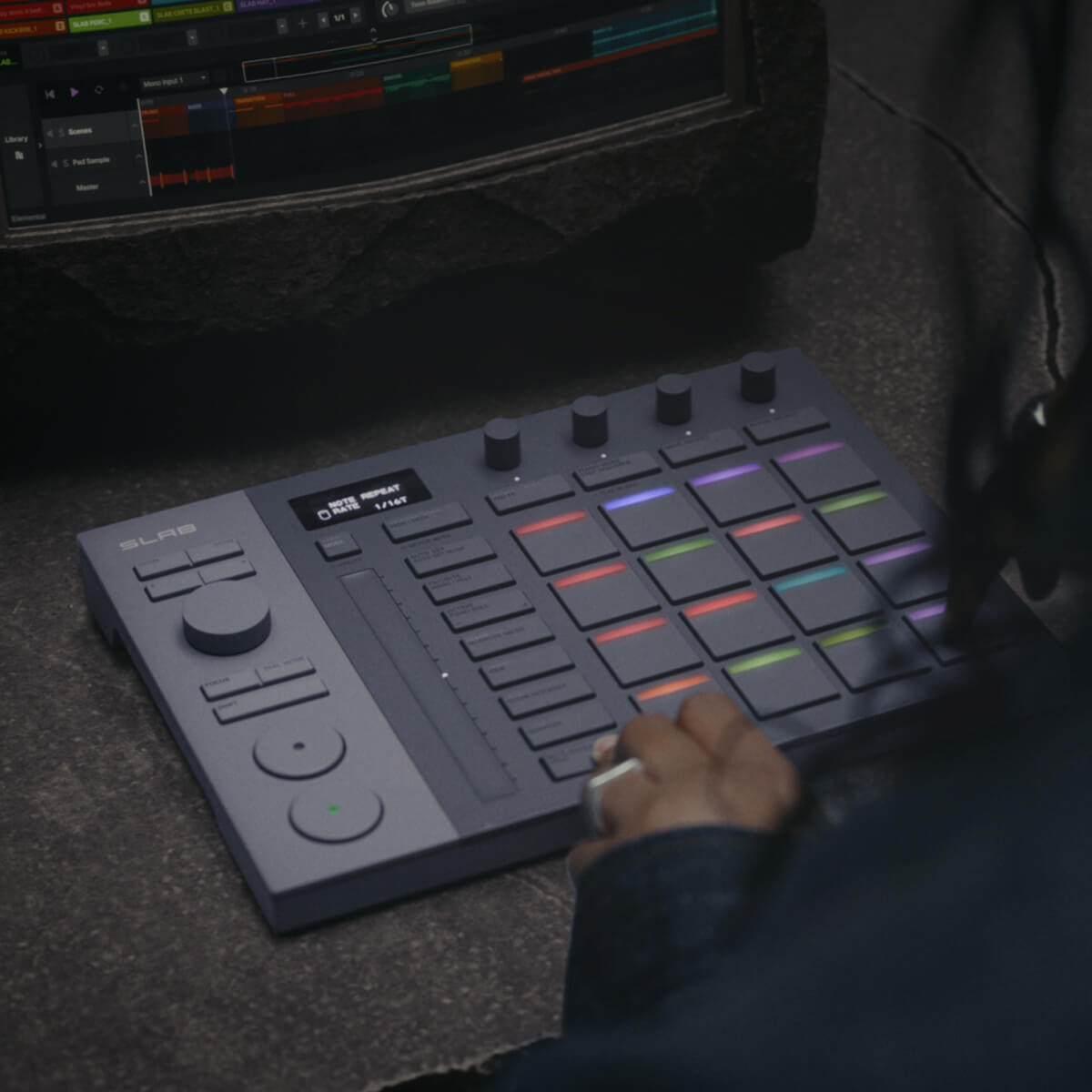 AlphaTheta SLAB Dedicated Hardware MIDI Pad Controller for Serato Studio