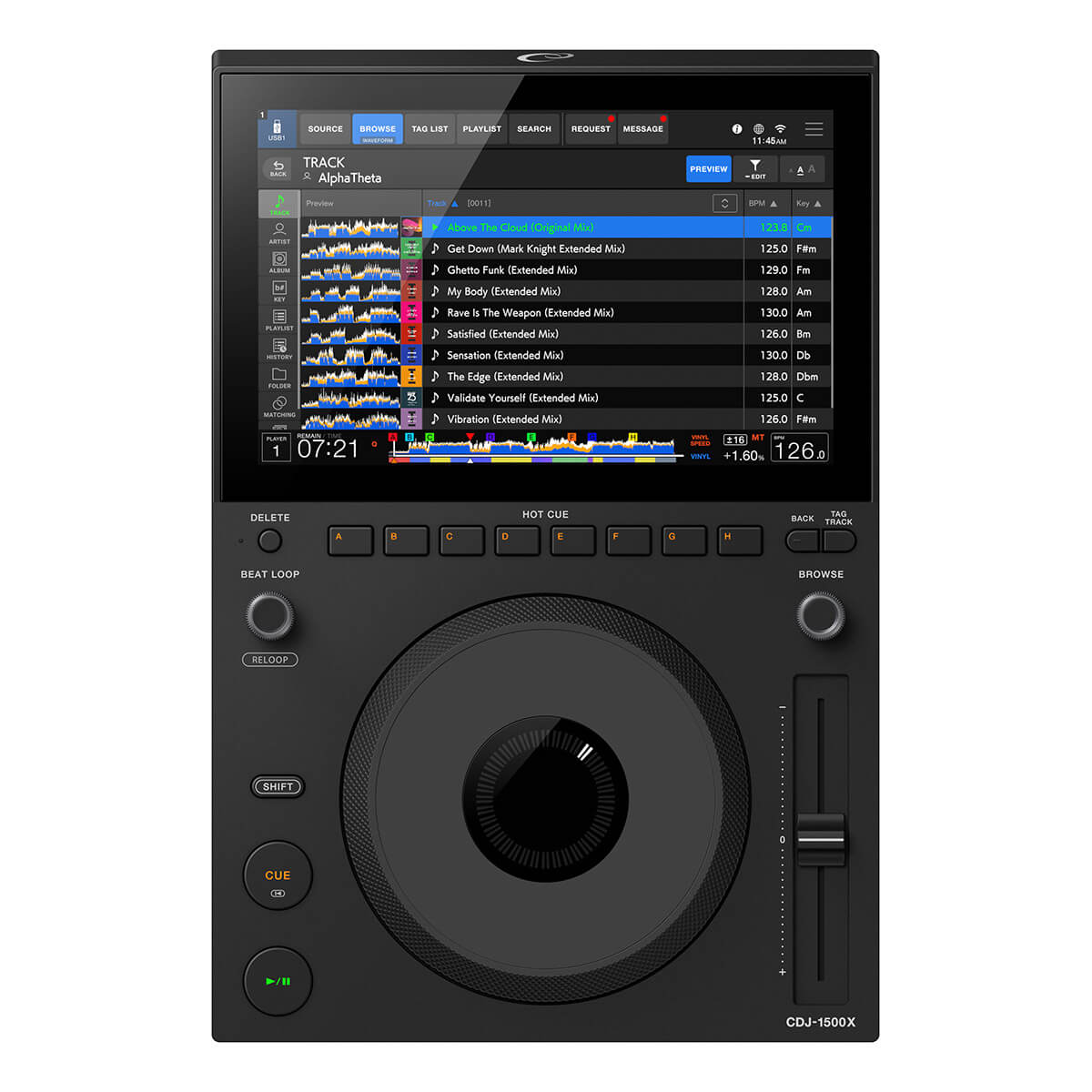 AlphaTheta CDJ-1500X DJ Media-Player with Streaming Support & 10.1-inch Touchscreen