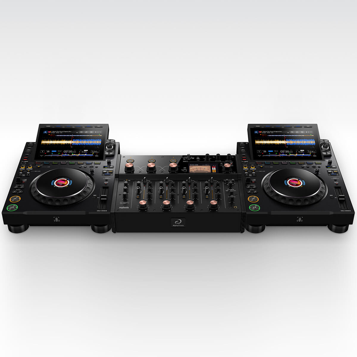 Denon CDJ Mixer セット Alpha-Theta CDJ-3000X + EUPHONIA Professional Rotary Mixer Digital-Med