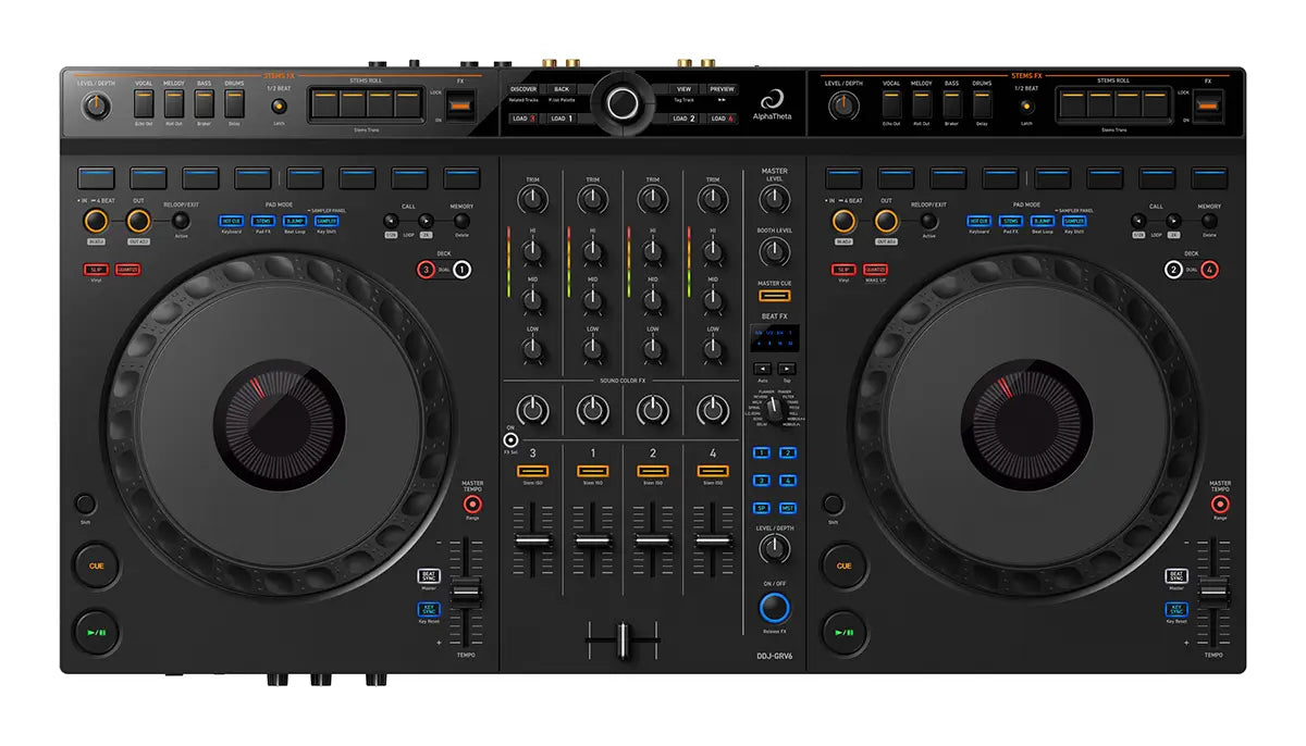 AlphaTheta DDJ-GRV6 4-Channel Performance DJ Controller for Rekordbox & Serato DJ Pro w/ FREE HDJ-CX Headphones