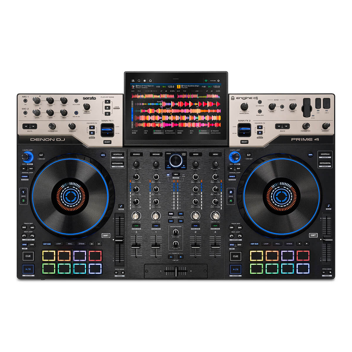 Denon PRIME 4 G2  Standalone 4-Deck DJ System w/ Built-in FX, 10" Touchscreen and Stems
