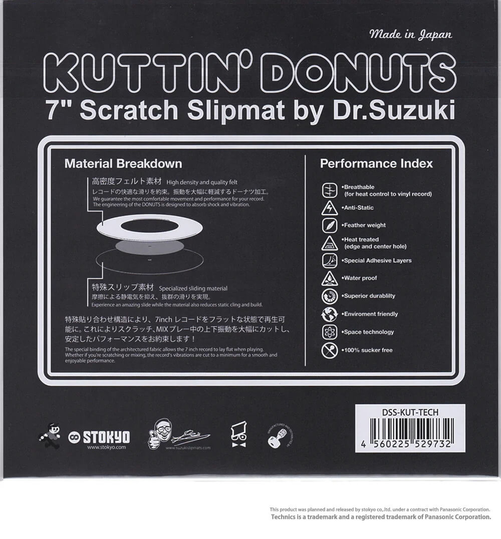 DR. SUZUKI X TECHINCS 7" Slipmat Black (Single)