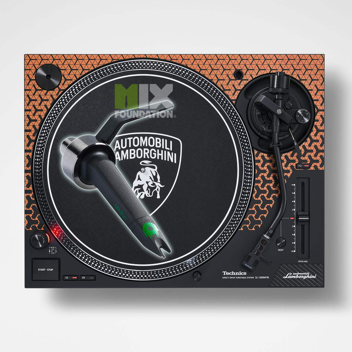 Technics SL-1200M7B - Lamborghini Edition - Direct-Drive Turntable - Orange w/Ortofon Concorde Mix Cartridge