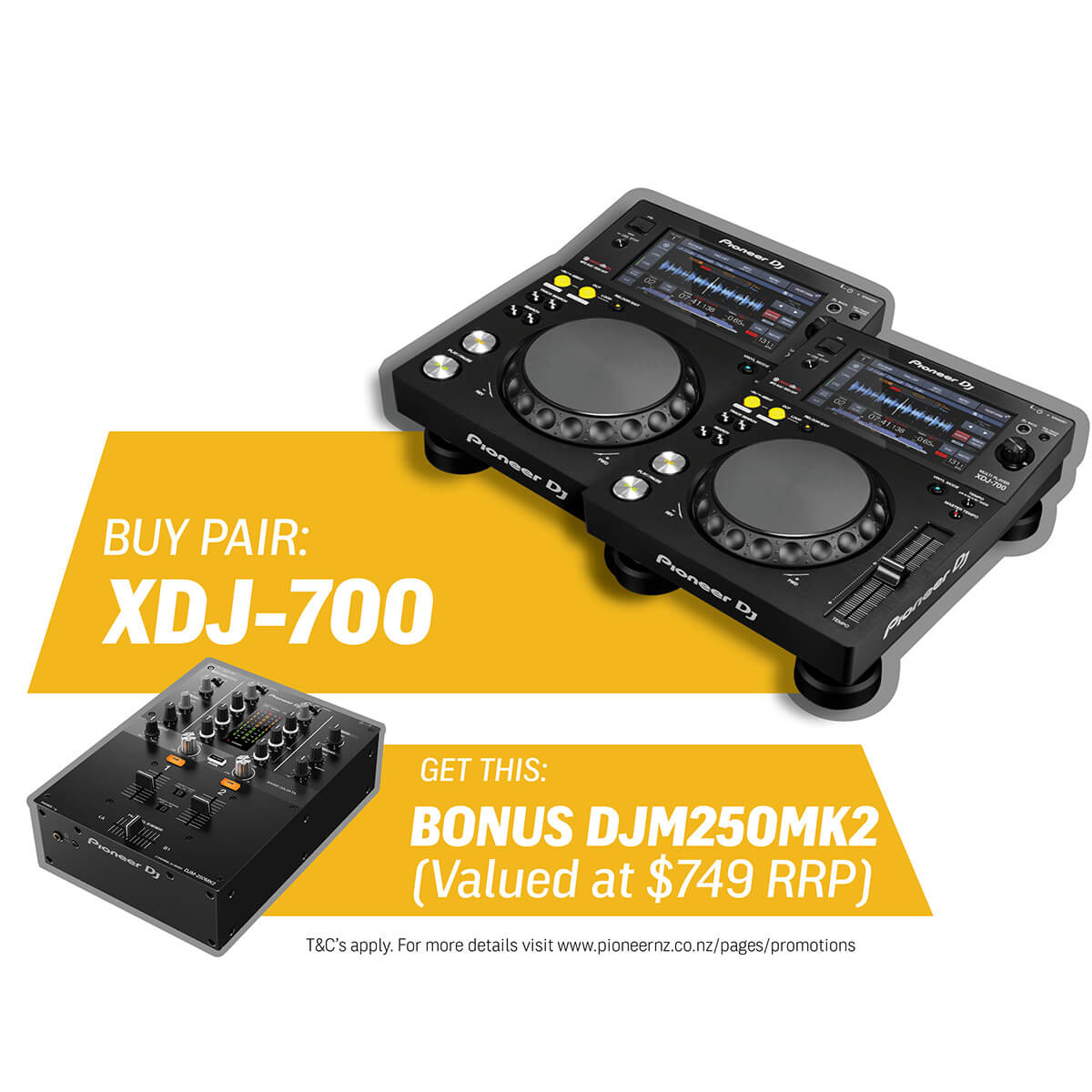 Pioneer XDJ-700 + DJM-250MK2 Digital-Media DJ Package - Mix Pioneer XDJ-700 + DJM-250MK2 Digital-Media DJ Package - Mix