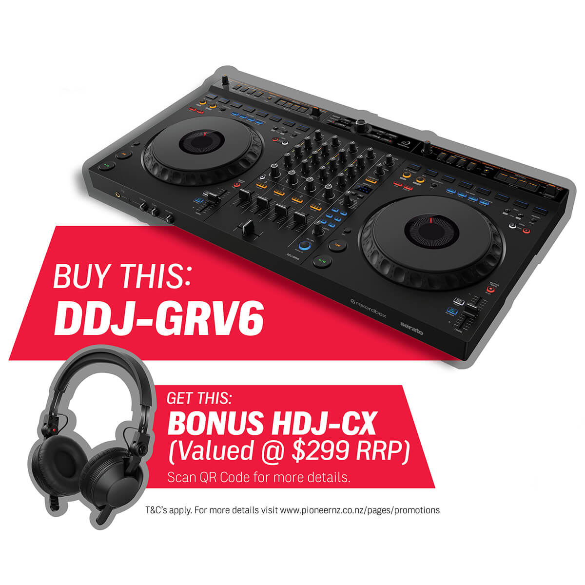 AlphaTheta DDJ-GRV6 4-Ch Performance DJ Controller Rekordbox