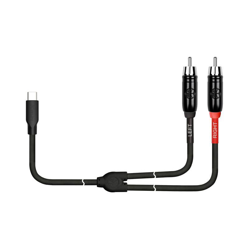 Kirlin UYC-394B-BK Audio Interface Patch Cable USB-C to 2 x RCA