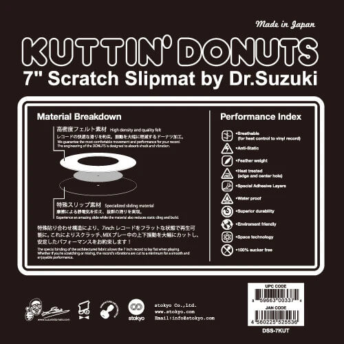 DR. SUZUKI KUTTIN DONUTS 7" Slipmat White (Single)