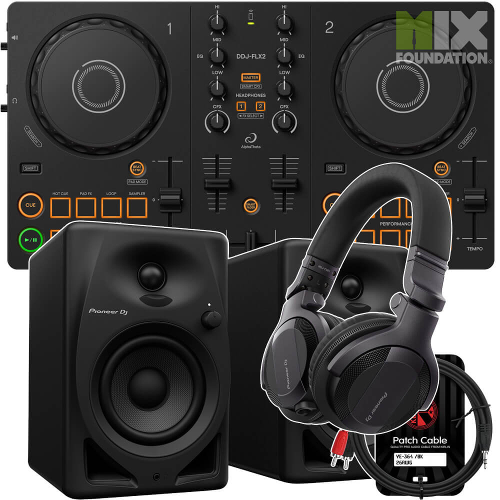AlphaTheta DDJ-FLX2 Compact Bluetooth DJ Controller | Beginner Pack 2