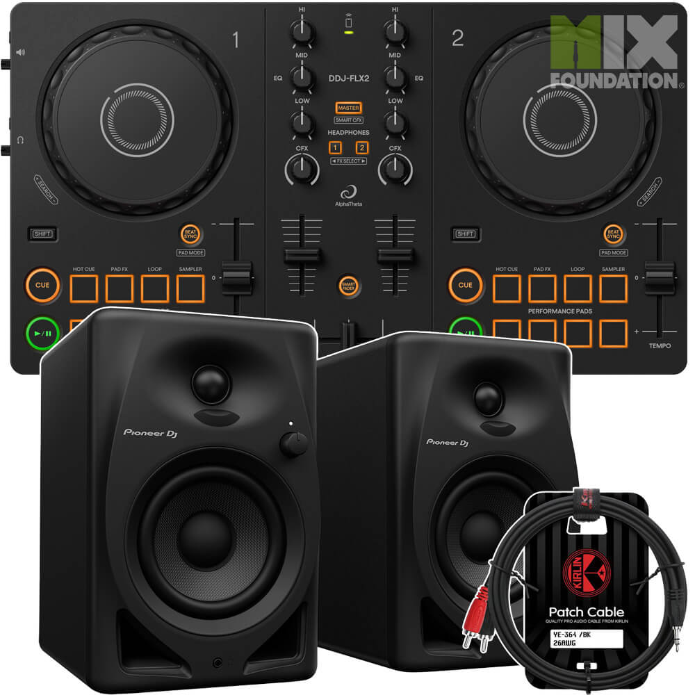 AlphaTheta DDJ-FLX2 Compact  Bluetooth DJ Controller | Beginner Pack 1