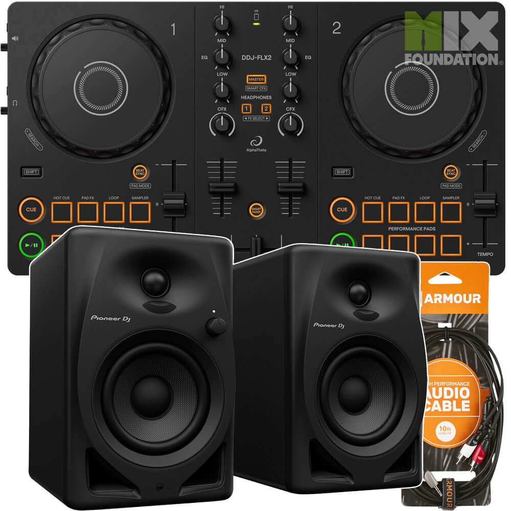 AlphaTheta DDJ-FLX2 Compact  Bluetooth DJ Controller | Beginner Pack 1