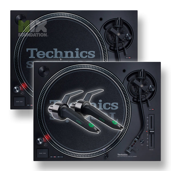 Technics SL-1210MK7 Direct Drive DJ Turntable (PAIR) w/ Ortofon Concorde Cartridges Package