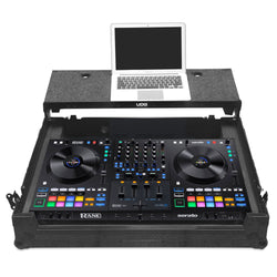 UDG Ultimate Flight Case Rane Four Black Plus (Laptop Shelf + Wheels)